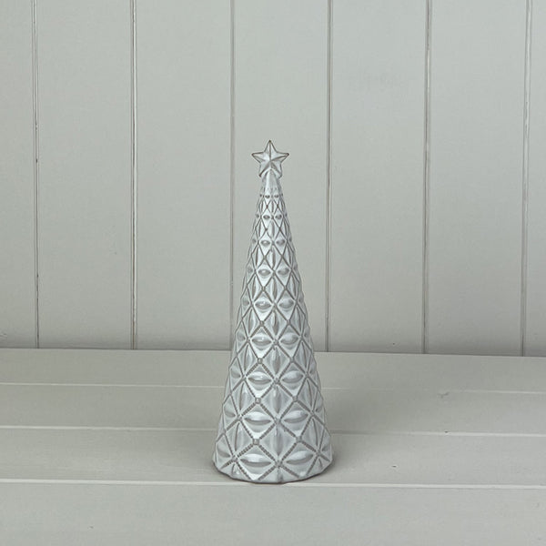 Glazed Ceramic Tree Ornament with Textured Detail L8.2xD8.2xH21.2cm  Weight-272g