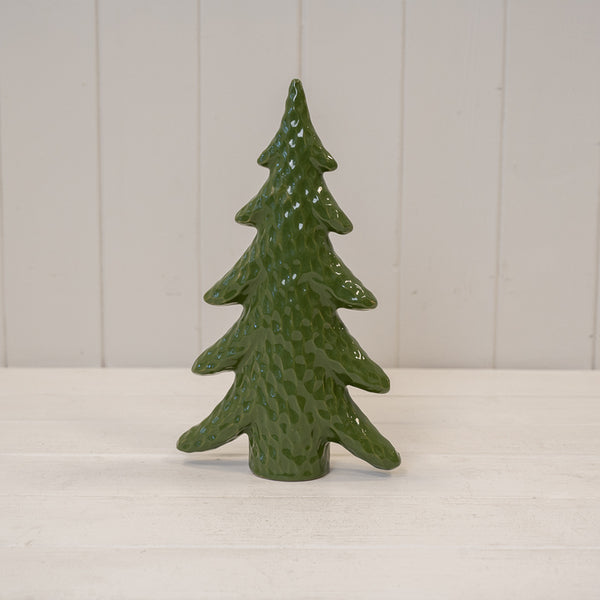 Small Red Ceramic Bendy Double Christmas Trees