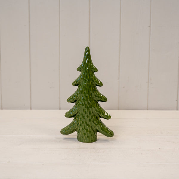 Large Dimpled Green Ceramic Christmas Tree Ornament