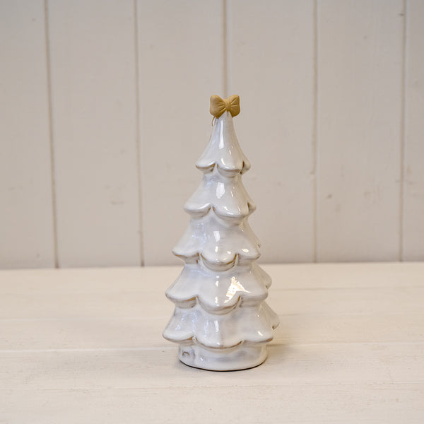 Small Dimpled Green Ceramic Christmas Tree Ornament