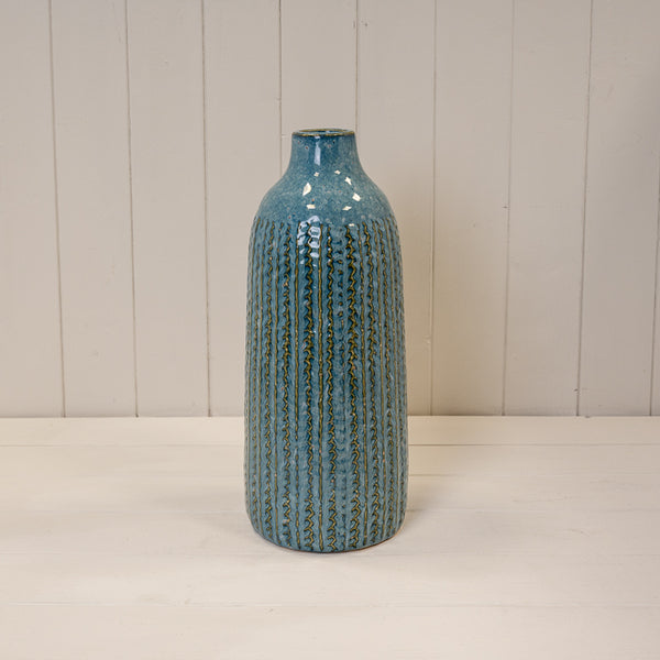 Yellow Ceramic Vase TD(ext)5/(int)3.5cm BD14 x H28.5cm