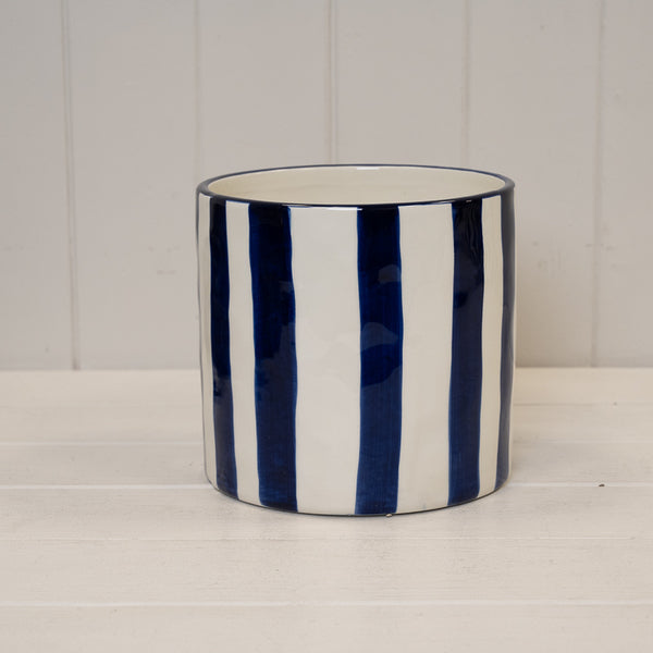 Timeless Green and White Round Pot.