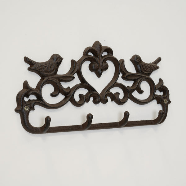 Cast Iron Hanging Round Plate Bird Feeder with Chain 17x15x37cm