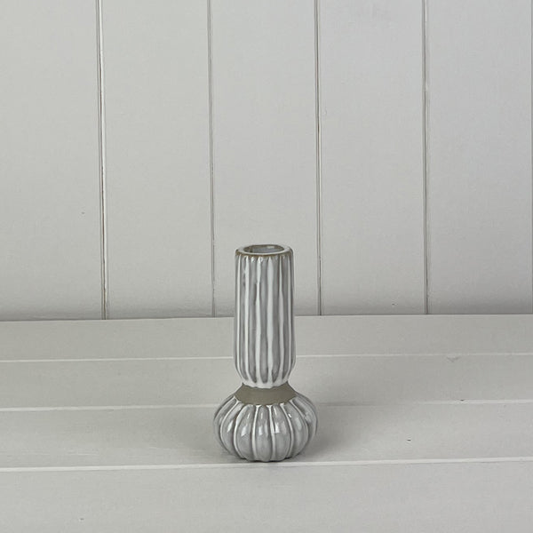 Glazed Ceramic Candle Holder with Texture Detail L6.2xD6.2xH12cm  Weight-185g