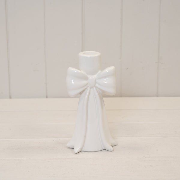 Round Bow Candle Holder with Glass Insert.