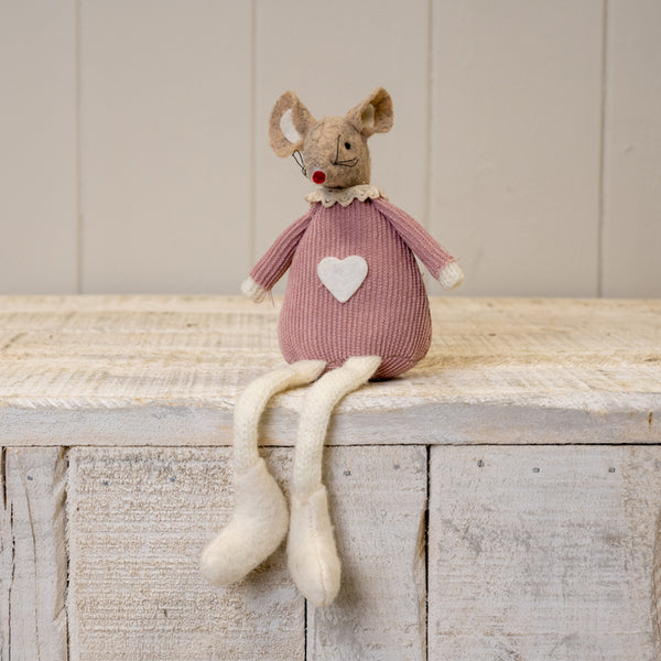 Pink Fabric Hanging Mouse