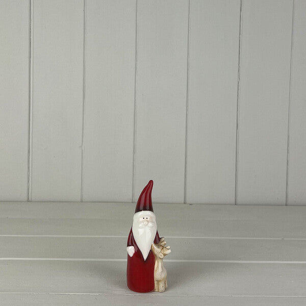 Small Ceramic Star with Sitting Santa size 11*3.5*10.2cm