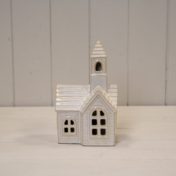 Stoneglazed Ceramic LED Traditional House Ornament