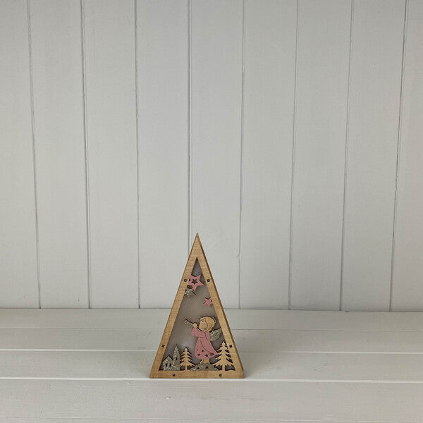Triangular Light Up Christmas Scene H18 X L12.5 cm