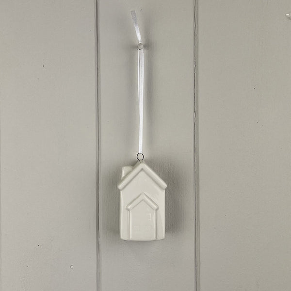 White Ceramic Hanging House Decoration L4.3xD3xH7.3cm Weight-54g