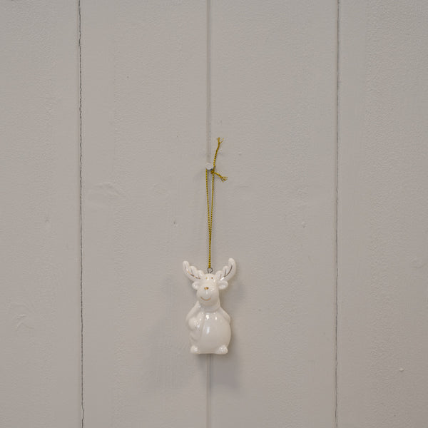 White Ceramic  Hanging Snowman L4.5xW2.5xH7cm