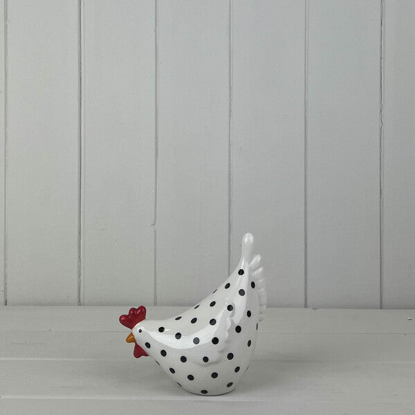 White Dotty Chicken TD15.6x9.2cm H13.3cm  Weight-251g