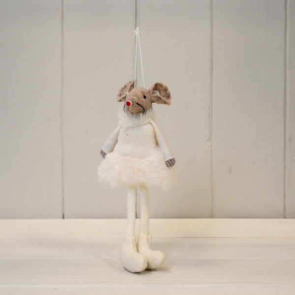 Pink Hanging Fabric Mouse with Skirt (15cm)