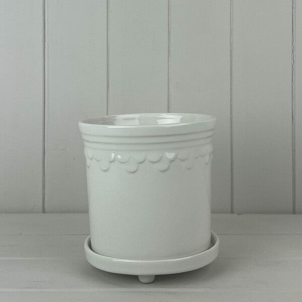 Grey Saucer Pot D16.6cm H15.2cm  Weight-994g