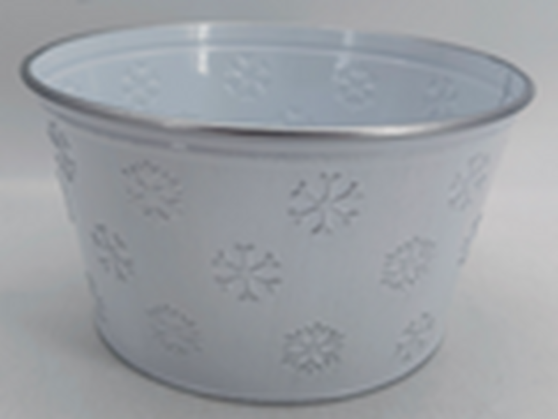 15cm Frosted Snowflakes Pot
