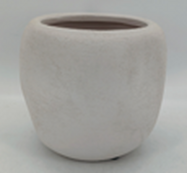 Brown textured Stone Sculptured Vase 14.8cm x 14.8cm x 12.2cm