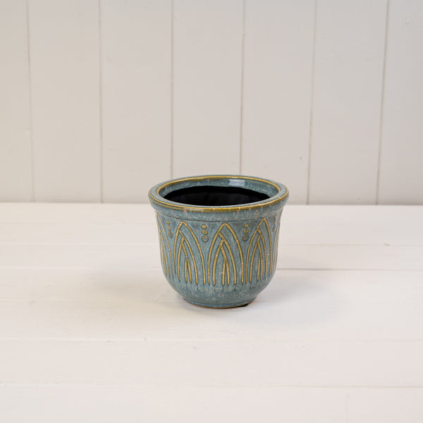 Blue Ceramic Vase TD(ext)5/(int)4cm BD10 x H25.5cm