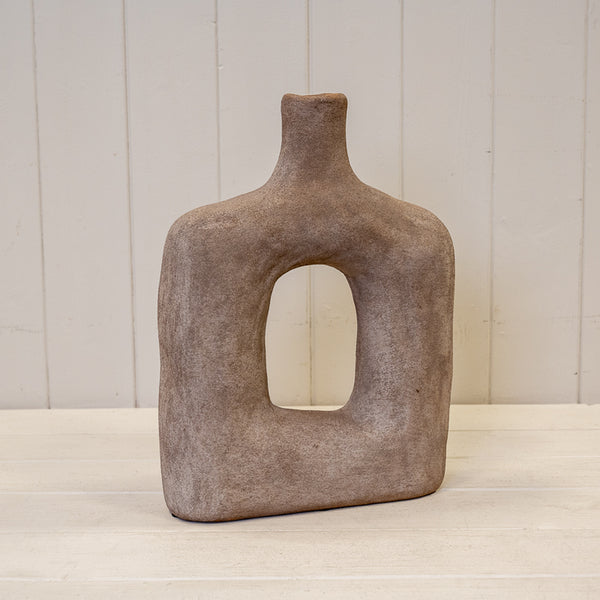 White Textured Stone Plant Pot 14cm x 14cm x 12.5cm
