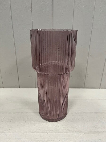 Amethyst Glass Lantern L13.1cm W13.1cm H15.3cm