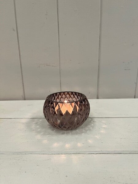Amethyst Smooth Small Candle Holder 7cm x 7cm x 5.8cm