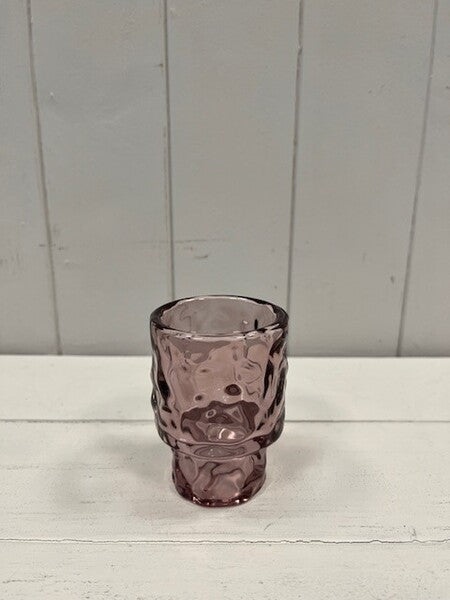 Small Amethyst Textured Candle Holder 4.8cm x 4.8cm x 6.8cm