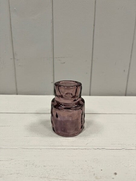 Amethyst Textured Candle Holder 6.6cm x 6.6cm x 5.3cm