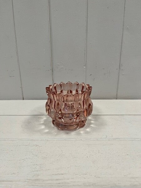 Rose Glass Candle Holde 7.7cm x 7.7cm x 10.2cm