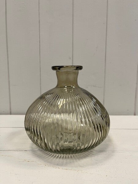 Smokey Brown Decorative Glass Bottle 11cm x 11cm x 13cm