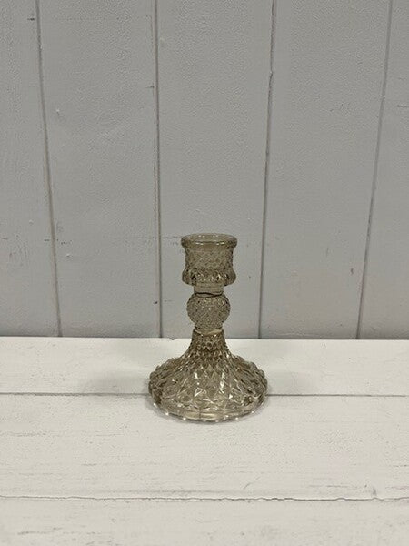 Smokey Brown Ribbed Glass Bottle