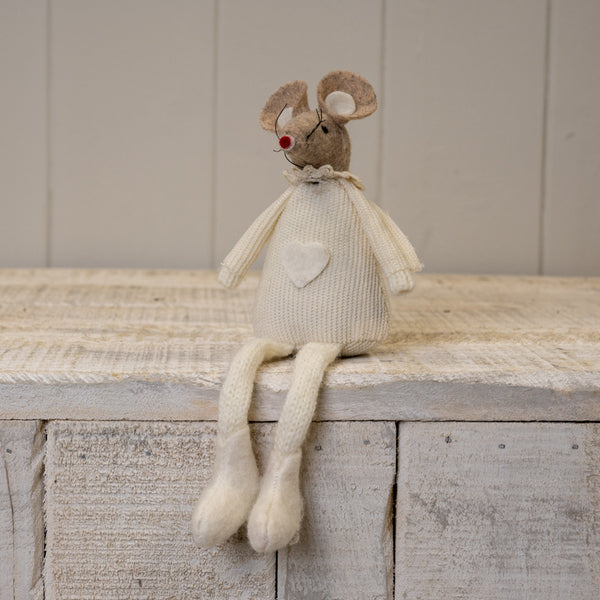 Pink Fabric Sitting Mouse