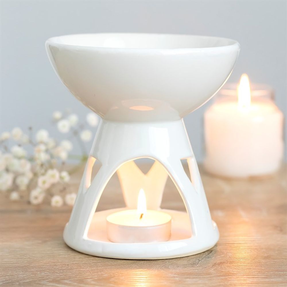 White Deep Bowl Oil Burner