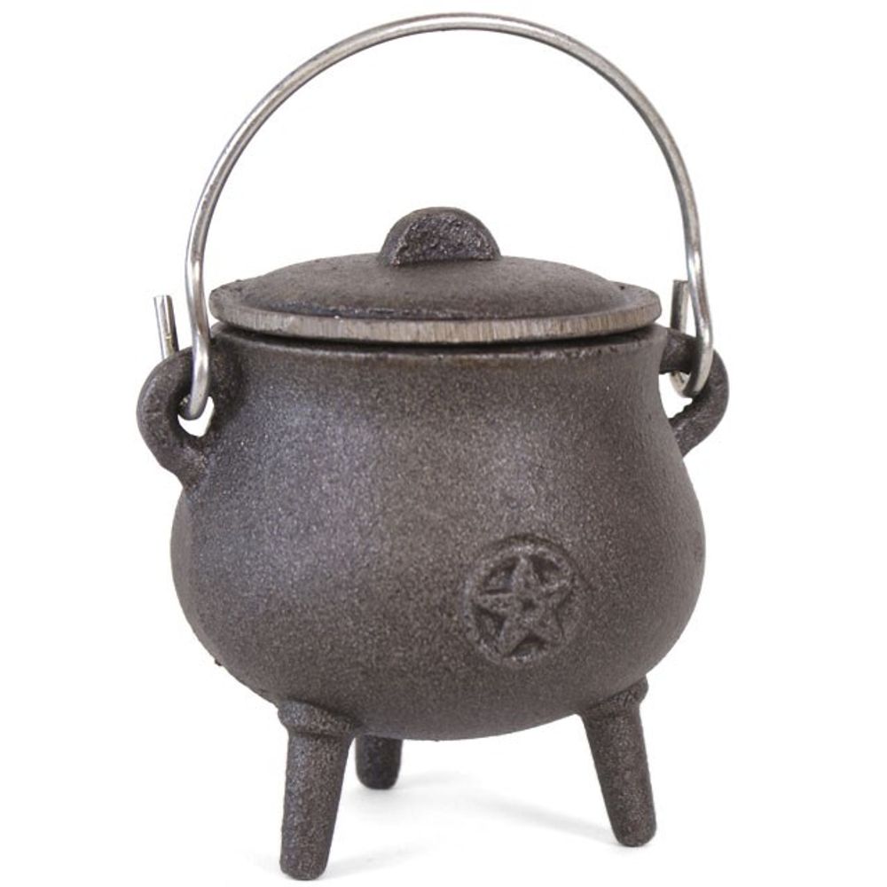 7cm Cast Iron Cauldron With Pentagram