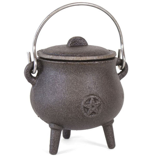 7cm Cast Iron Cauldron With Pentagram