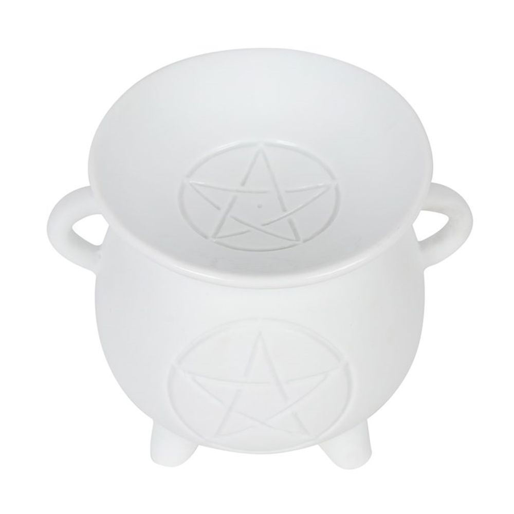 White Pentagram Cauldron Oil Burner