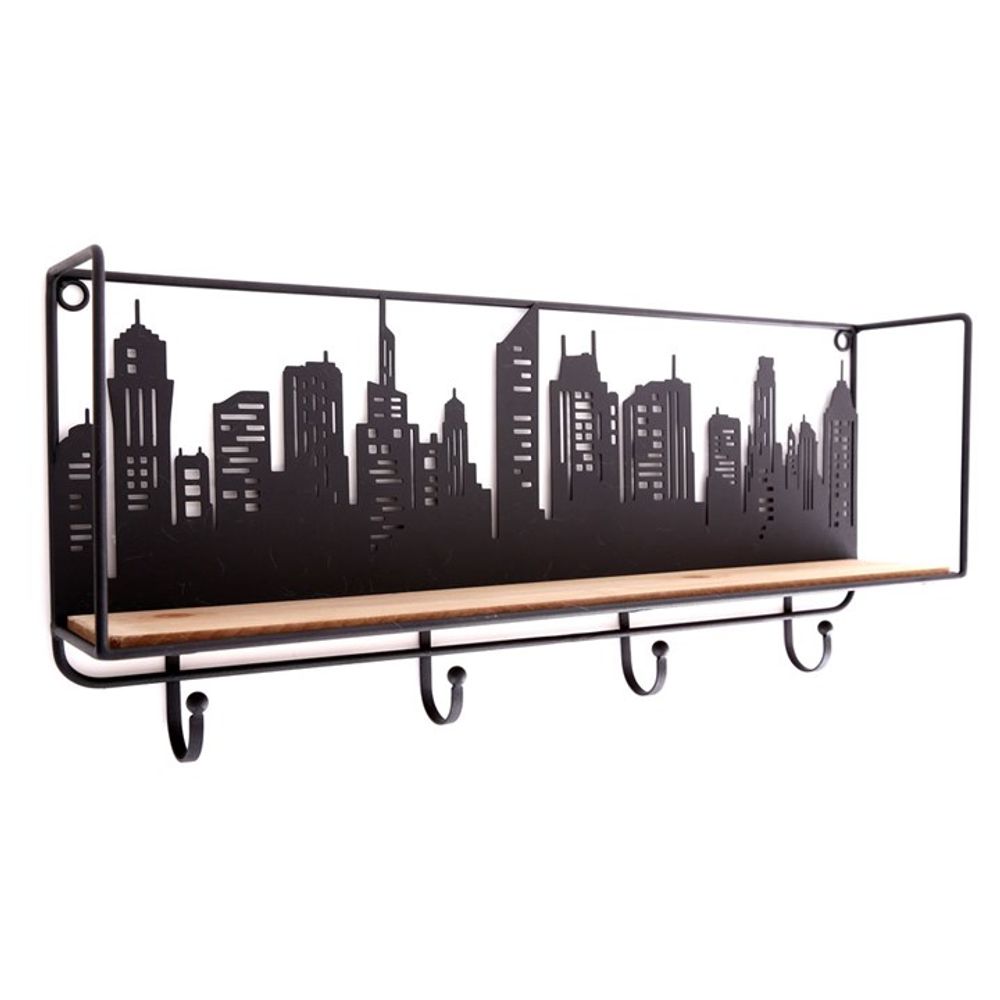 50cm City Skyline Shelf with Hooks