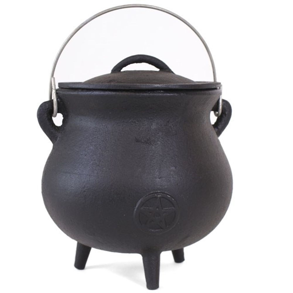 19cm Cast Iron Cauldron With Pentagram