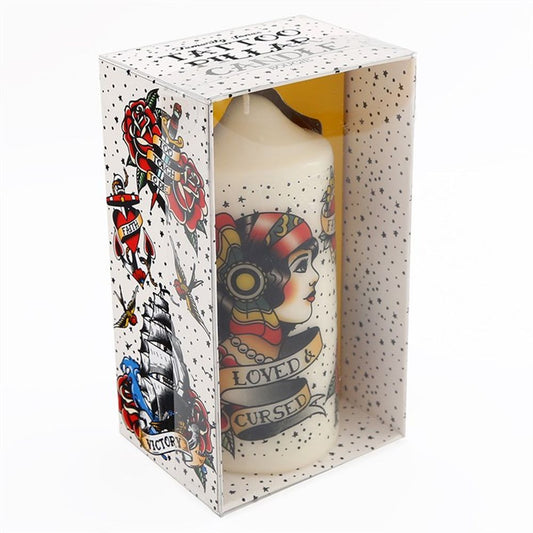 14cm Tattoo Pillar Candle