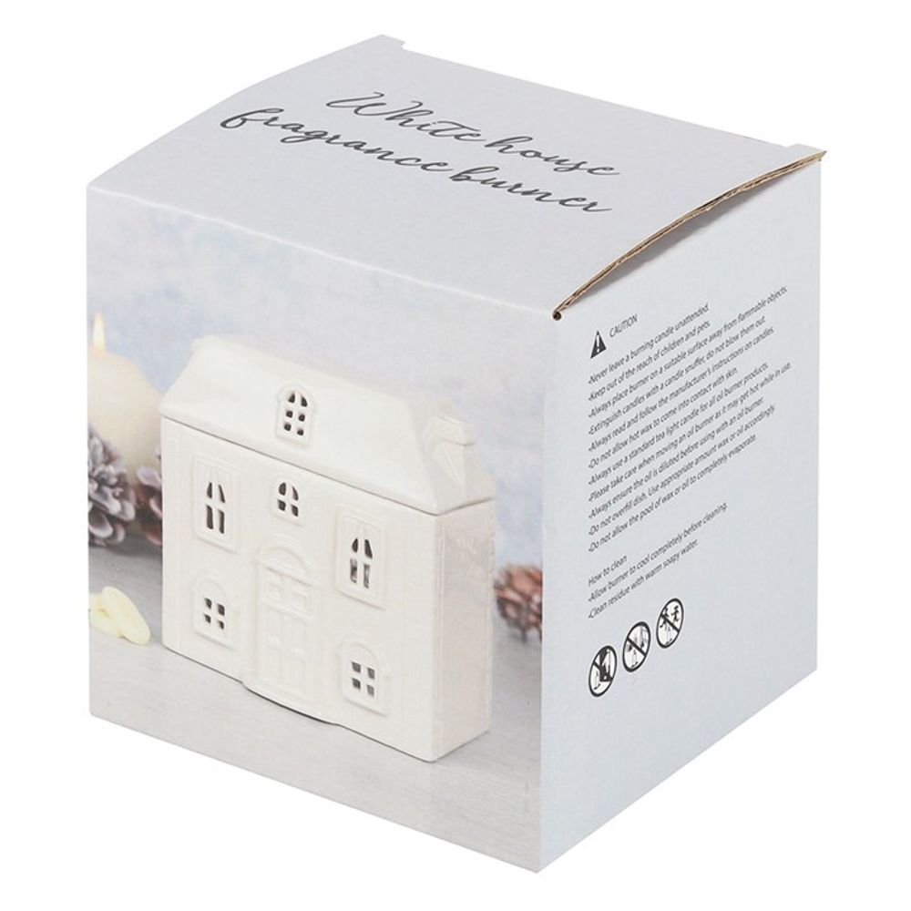 White Ceramic House Oil Burner