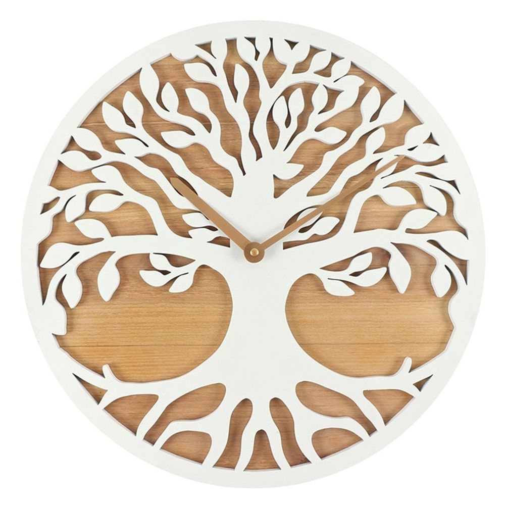 40cm White Tree of Life Cut Out Clock