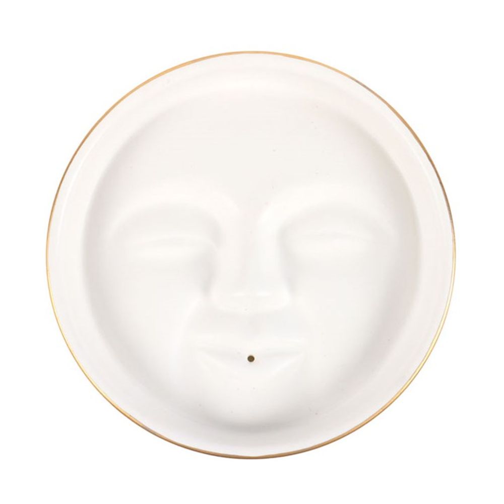 White Moon Face Incense Stick Holder