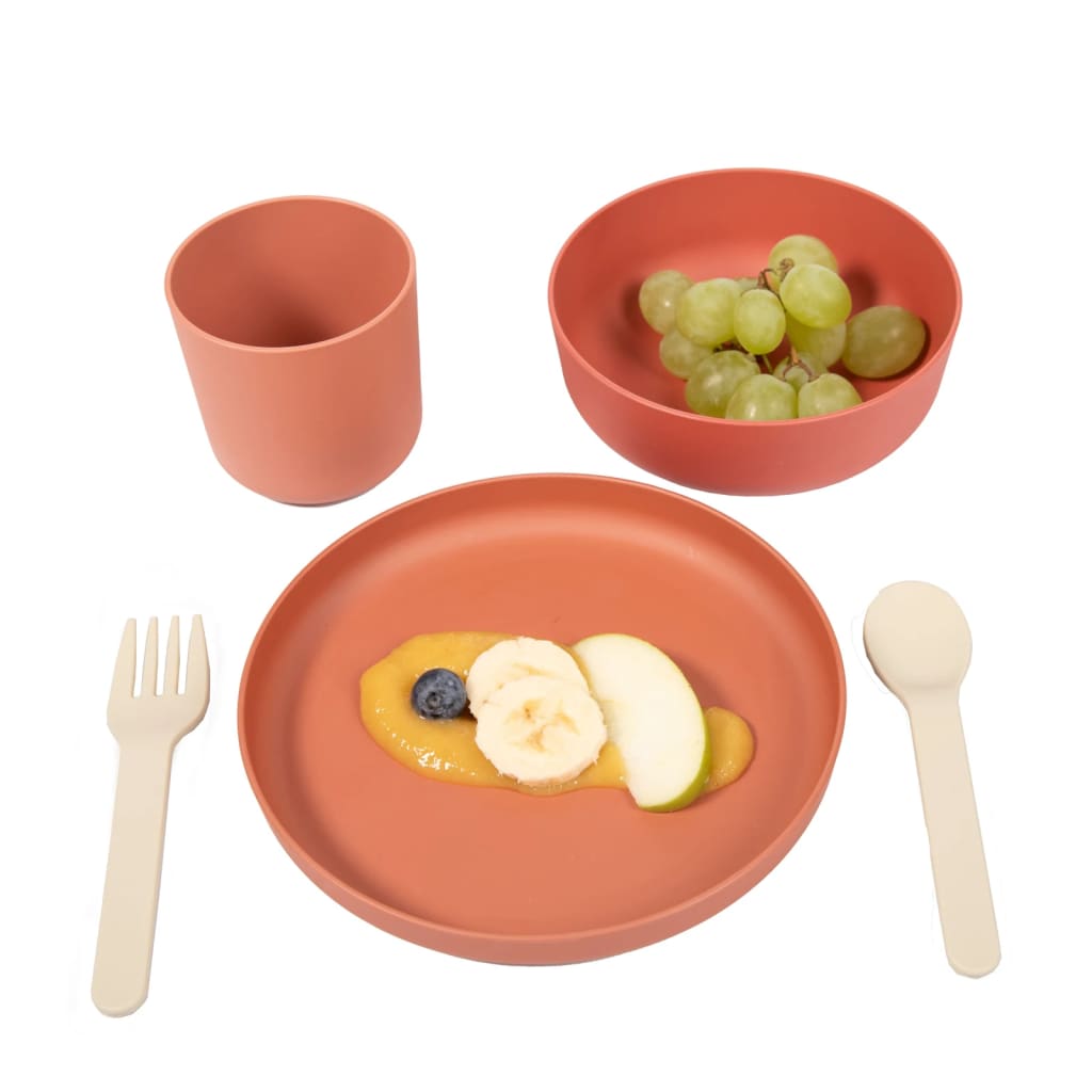 Bo Jungle 5 Piece Baby Tableware Set CPLA Terracotta