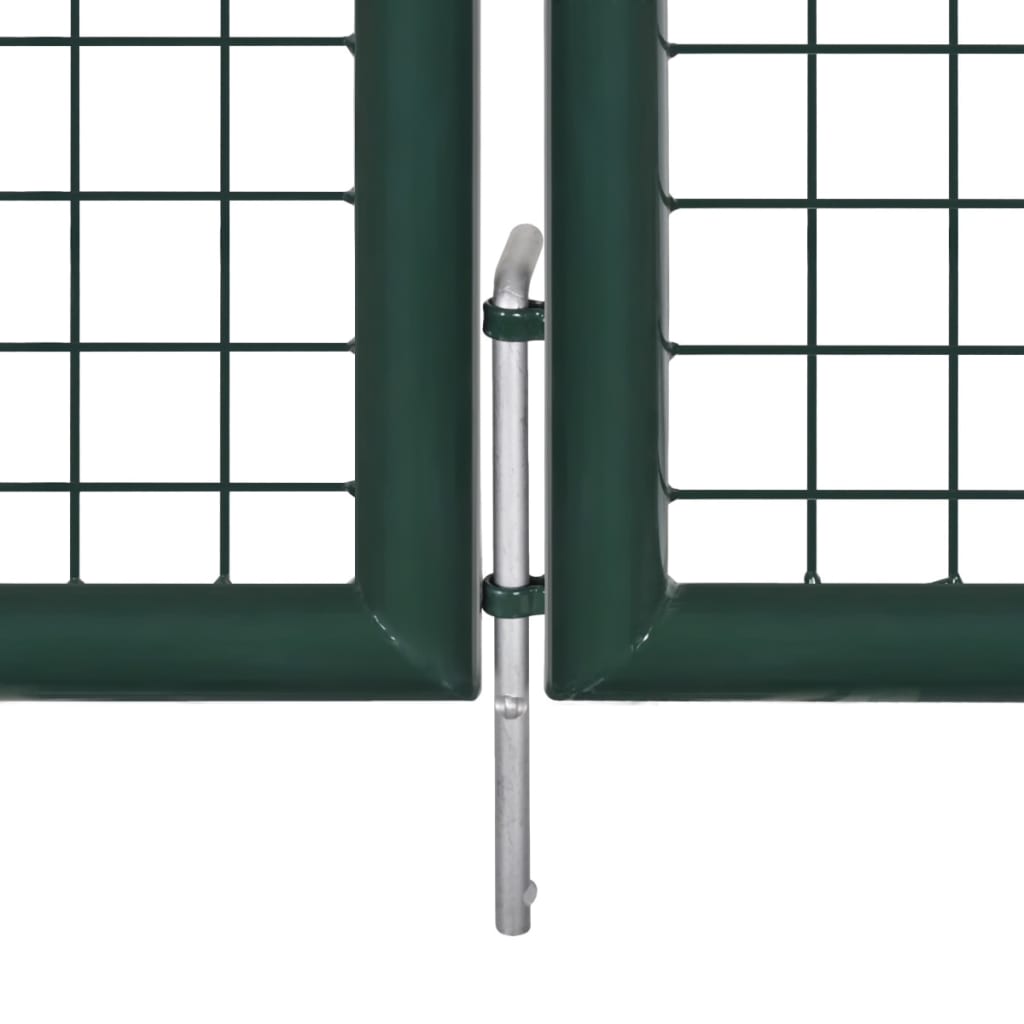 vidaXL Fence Gate Steel 306x150 cm Green