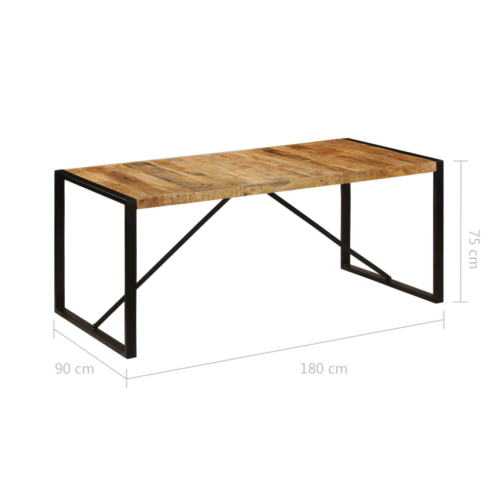 vidaXL Dining Table Solid Rough Mango Wood 180 cm