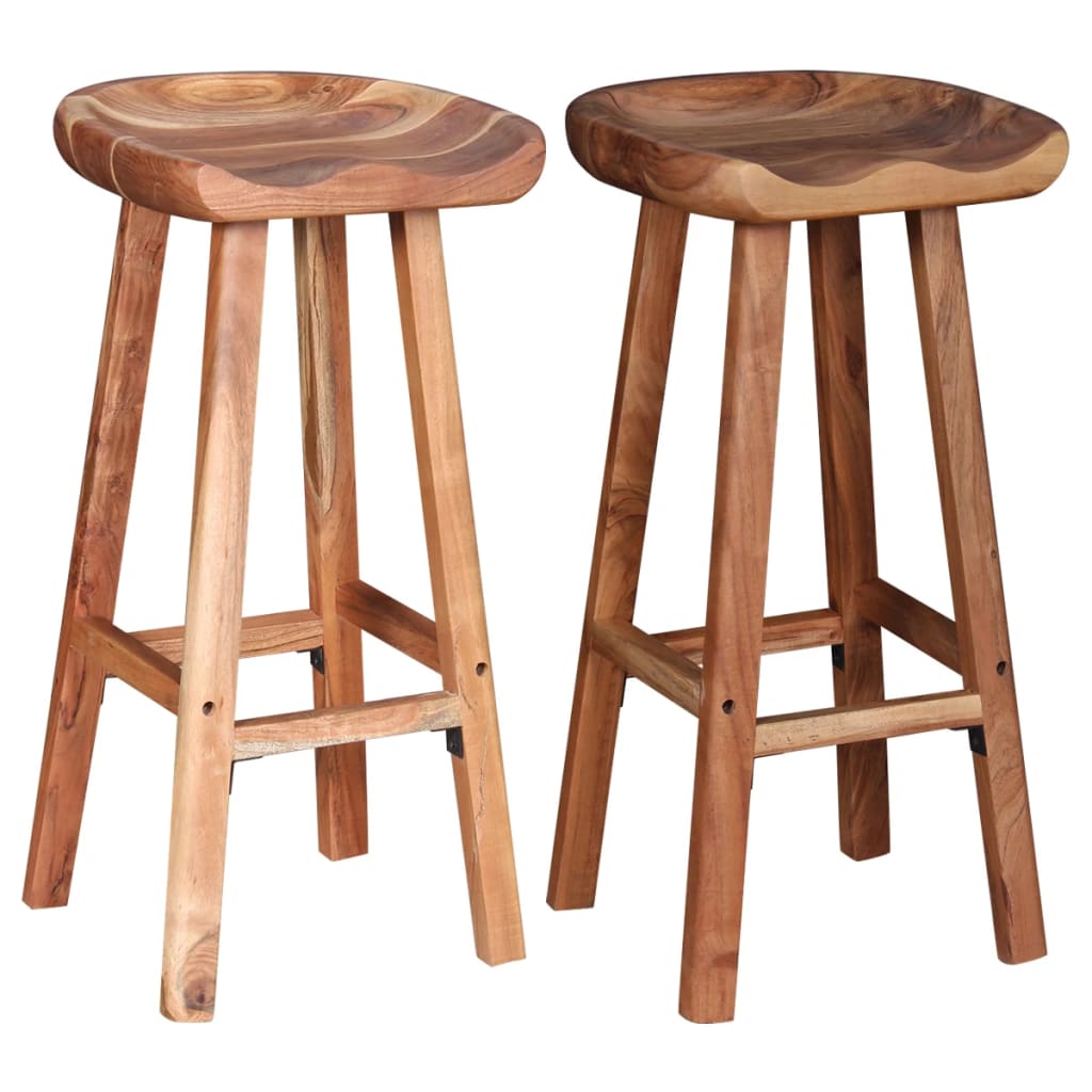 vidaXL Bar Stools 2 pcs Solid Acacia Wood