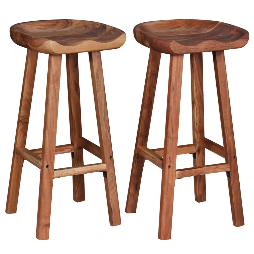 vidaXL Bar Stools 2 pcs Solid Acacia Wood