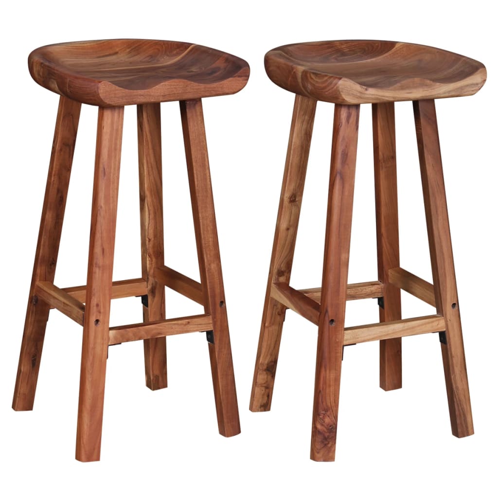 vidaXL Bar Stools 2 pcs Solid Acacia Wood