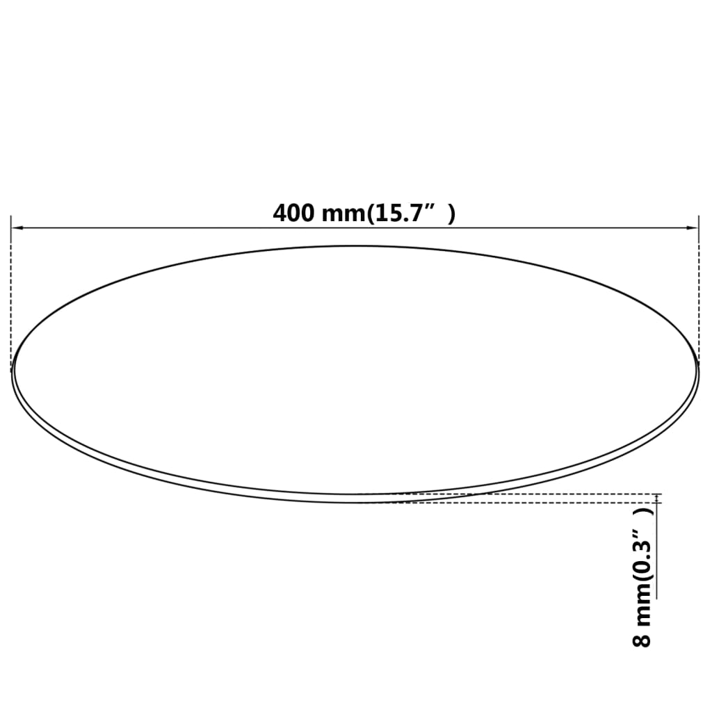 vidaXL Table Top Tempered Glass Round 400 mm