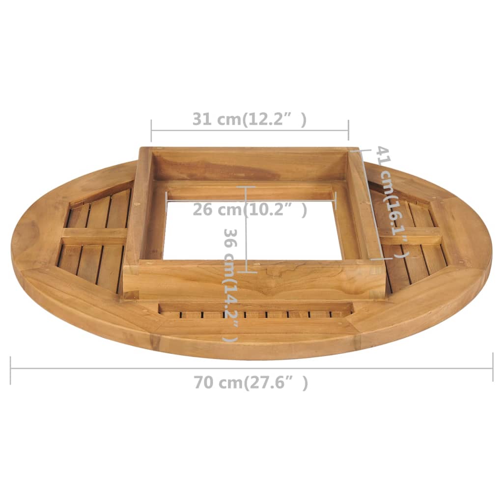 vidaXL Beer Crate Tabletop Teak 70 cm