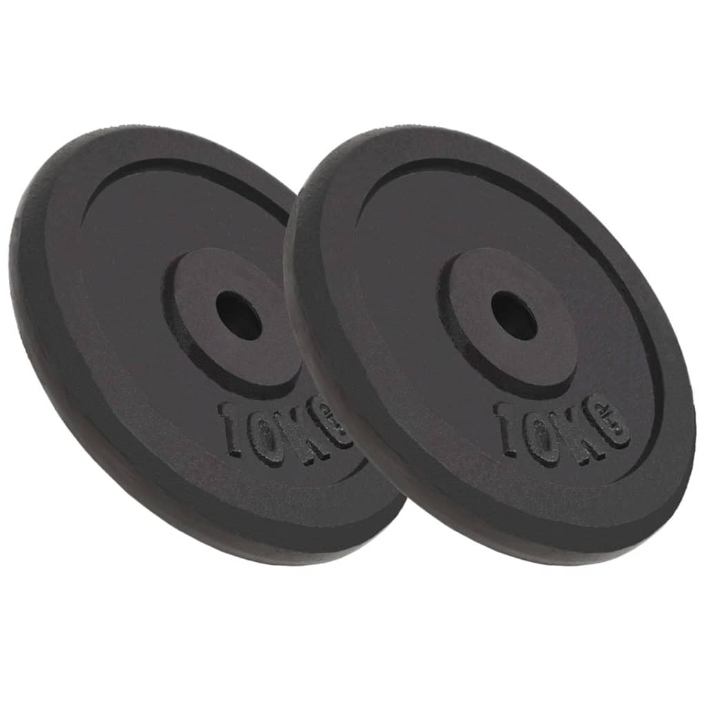 Weight Plates 2 pcs 2x10 kg Cast Iron - Upclimb Ltd