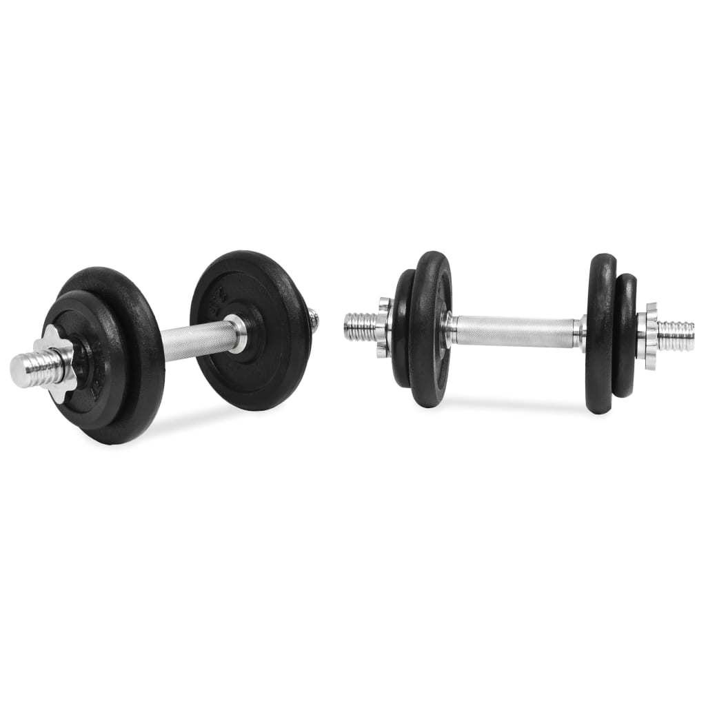 vidaXL 14 Piece Dumbbell Set 20 kg Cast Iron